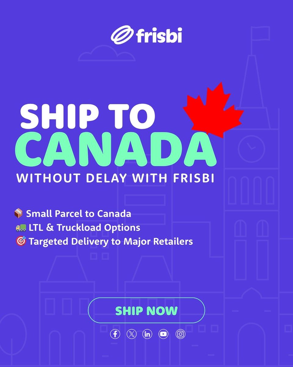 frisbi_global's tweet image. Delayed shipments to Canada?

Frisbi delivers to Amazon, Walmart &amp;amp; more—fast, CARM-compliant, and stress-free. Small parcels or full truckloads, we’ve got you covered.
#Frisbi #CanadaShipping #CARMCompliance #CrossBorderLogistics