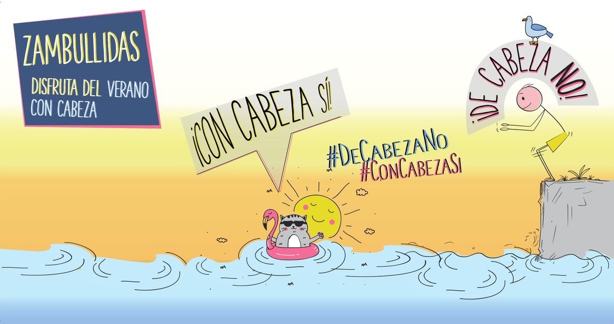 Arrancamos nuestra campaña 'Con cabeza sí, de cabeza no', de prevención de zambullidas este verano, que se organiza desde <a href="/ASPAYMNACIONAL/">ASPAYM Nacional</a>  <a href="/HNParaplejicos/">H. N. Parapléjicos</a> <a href="/SERMEF_es/">SERMEF</a>  <a href="/CruzRojaEsp/">Cruz Roja Española</a>  y la Real Federación Española de Salvamento y Socorrismo.