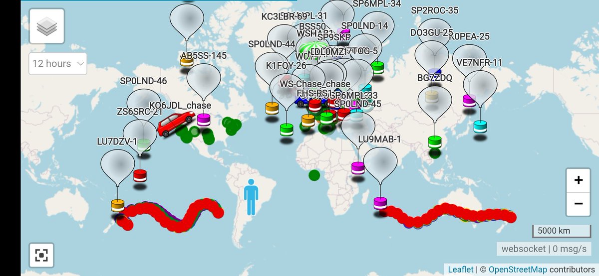 Los dos picos argentinos volando sobre diferentes océanos; lu7dzv-1 en el Pacífico sur, abandonando Nueva Zelanda el día solar 108, noveno giro a la tierra. En tanto, lu9mab-1 el sureste de Isla Reunión, día 59 de vuelo vuelta sexta a la tierra. La electrónica y globos nominales!