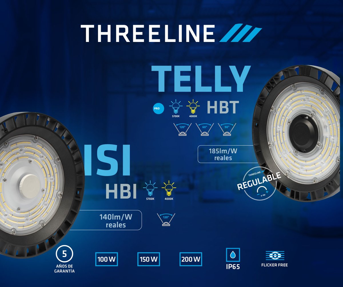 ASELECfemeval's tweet image. ISI y TELLY de @ThreelineGroup: potencia, eficiencia y confianza. Luminarias LED ideales para proyectos industriales exigentes.

#Threeline #ISI #TELLY #LEDHighBay #LightingInnovation