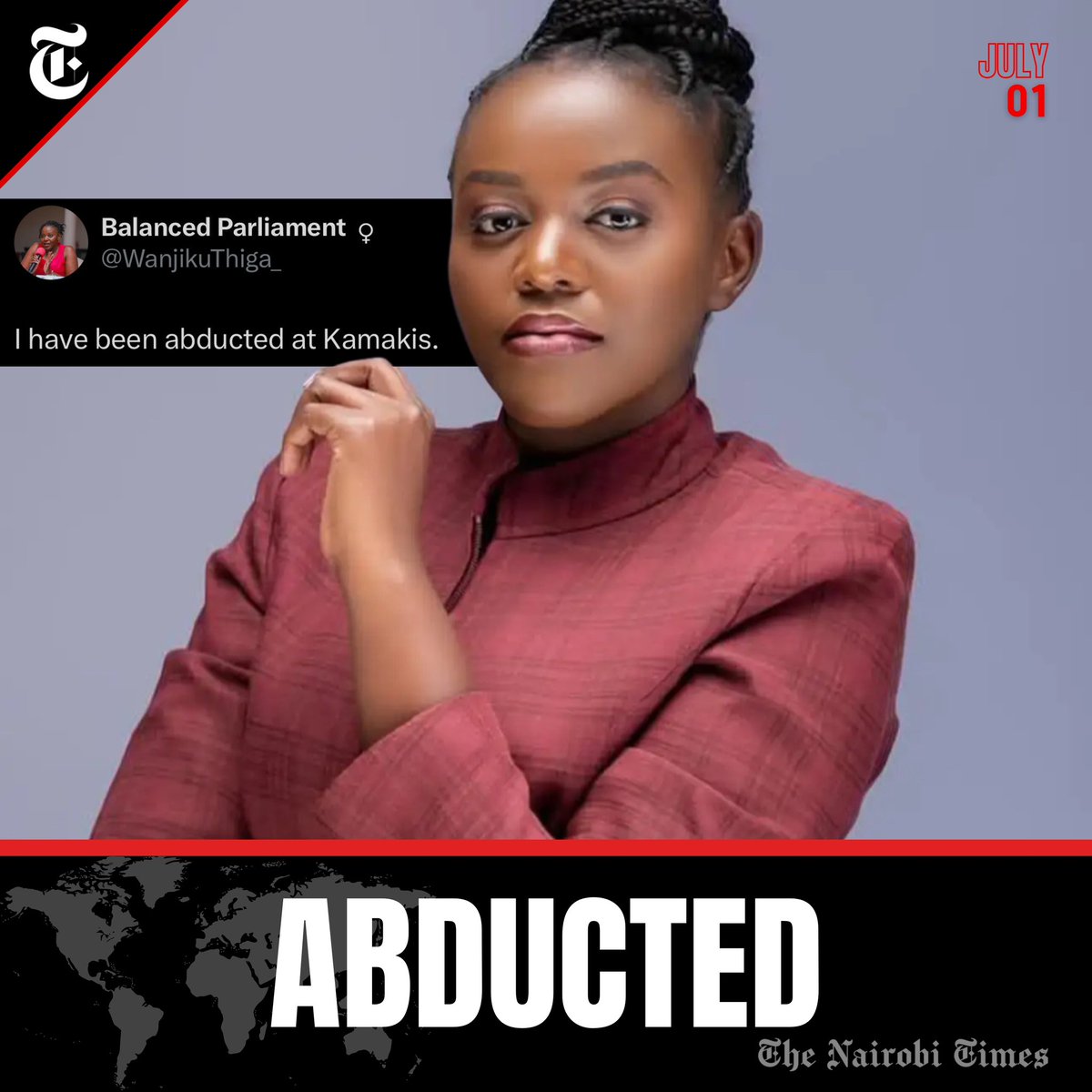 DCP National Youth Leader Wanjiku Thiga has been abducted at Kamakis