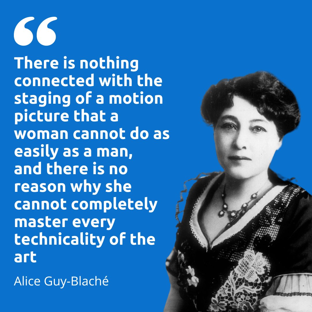 Women have been involved in filmmaking since the beginning of cinema, with #AliceGuy considered to be the first female film director. Read the blog and learn more➡️ bit.ly/3vYichE