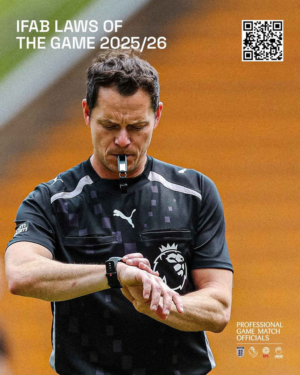 ℹ️ <a href="/TheIFAB/">The IFAB</a> Laws of the Game 2025/26 are effective from today.

📲 App: bit.ly/Laws_App_
📘 PDF: bit.ly/Laws_PDF_25_26
📝 Law changes: bit.ly/Changes25_26