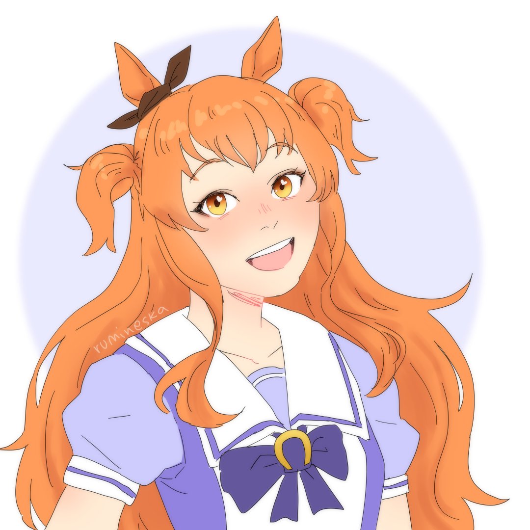 rumineska's tweet image. I heard you like horse girls, so i tried to doodle one. Hope you like it :)
#umamusume #mayanotopgun