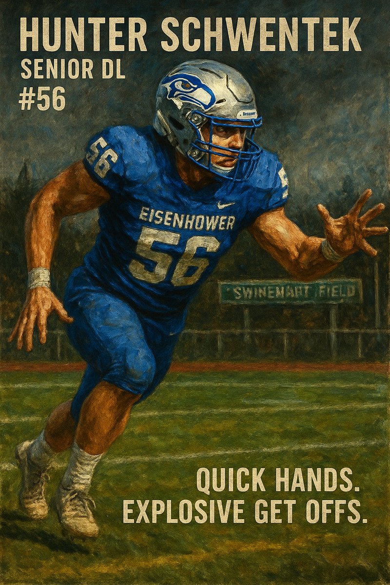 PLAYER SPOTLIGHT 
Hunter Schwentek | Senior | #56
Defensive Line

Returning as a key rotator up front, Hunter brings speed and power to the defense. Known for his quick hands and explosive get-offs, he’s a disruptive force in the trenches who sets the tone with every snap.