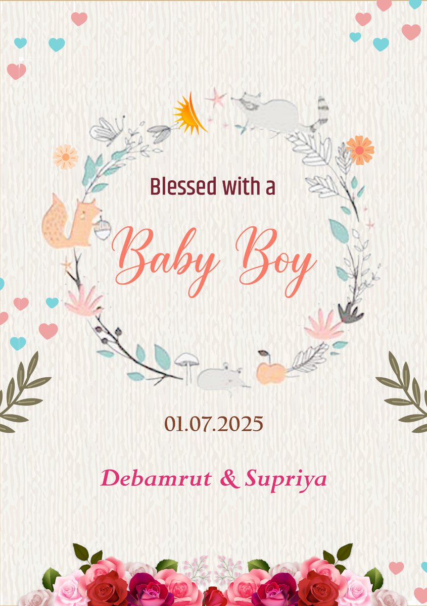 supriya778's tweet photo. Our little prince has arrived, and with him, a lifetime of joy". Other options include "Our homemade product has turned out so handsome!" or "The star of the sky has landed in my arms, that's you, my baby boy https://t.co/P0VpgY21O0