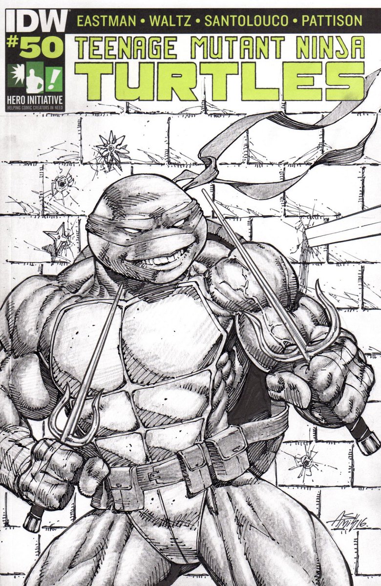 I was MIA from the #CGKINGS draw stream last night, thanks to an epic 11 hour road trip back from Jersey, but the good news is I managed to find a sketch cover I did featuring one of the Teenage Mutant Ninja Turtles, so here it is! #tmnt #TeenageMutantNinjaTurtles