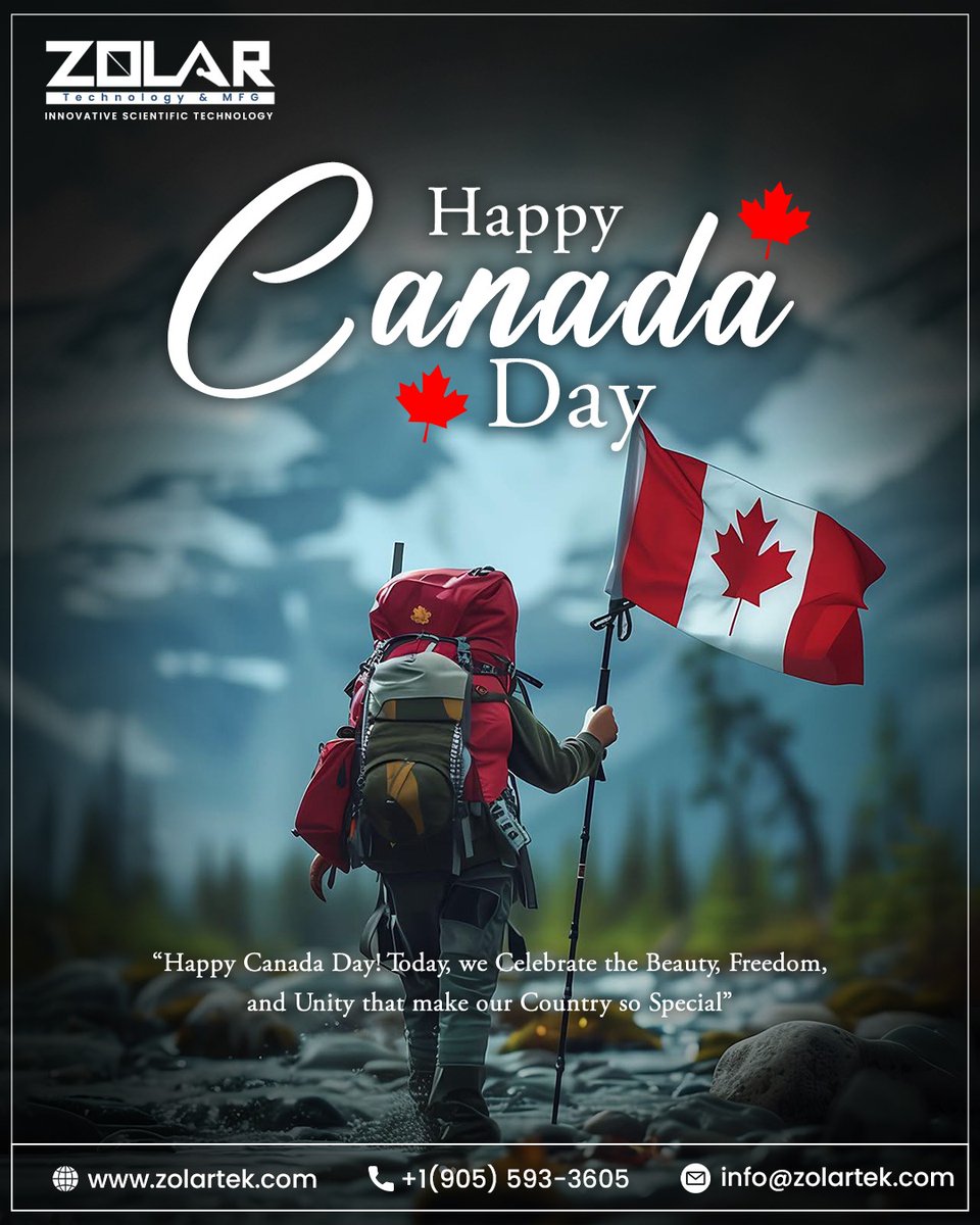 yourdentallaser's tweet photo. Happy #CanadaDay from all of us at ZOLAR!
Today we celebrate the freedom, unity &amp; innovation that make our nation truly special. 🍁
Proud to be building the future from the True North!

🌐 https://t.co/VVQxEtDfBU | 📩 info@zolartek.com
#ProudlyCanadian #ZolarTech #CanadaStrong https://t.co/z6WsOng4Hc