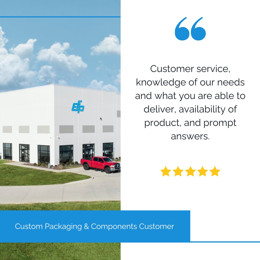 We love getting feedback that fuels our passion for great service. 🌟 During a recent #review, a customer praised our #Evansville team for their outstanding customer service, swift responses, deep understanding of customer needs, and consistent product availability. #EFPLife