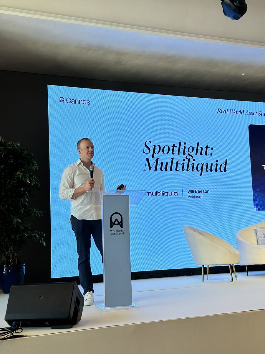 Generative Ventures ▲▼▲ (@genventurecap) on Twitter photo Excited to hear <a href="/will_beeson/">Will Beeson</a> , founder of our portfolio company <a href="/multiliquid_xyz/">Multiliquid</a> tell the story of how RWAs will plug into stablecoin liquidity
L Excited to hear <a href="/will_beeson/">Will Beeson</a> , founder of our portfolio company <a href="/multiliquid_xyz/">Multiliquid</a> tell the story of how RWAs will plug into stablecoin liquidity
L