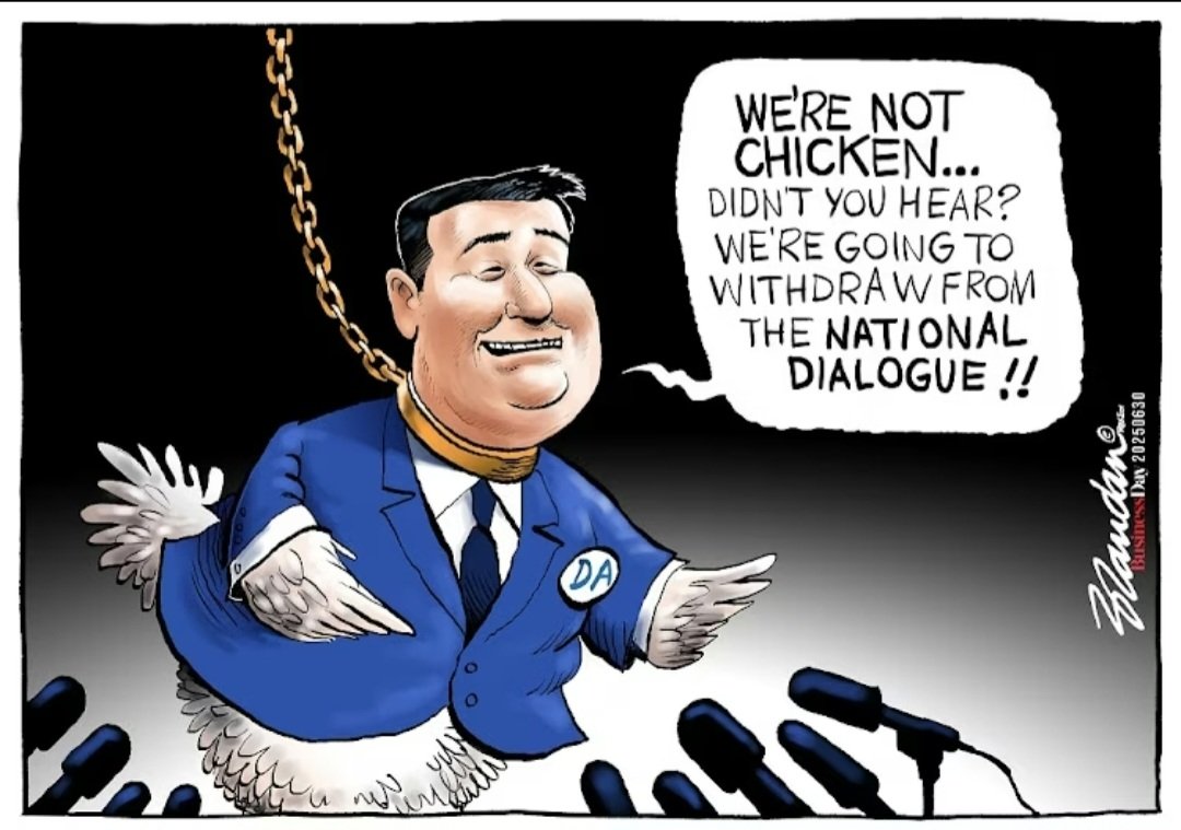 Nicole Barlow (@nicole_barlow1) on Twitter photo The DA masquerading as a cheap oil salesman
The <a href="/Our_DA/">Democratic Alliance</a> has run out of source material, and itâs showing like a black petticoat under a white dress.
The sooner the ever-hopeful DA extricates itself from this diabolical so-called Government of National Unity, the better. Would The DA masquerading as a cheap oil salesman
The <a href="/Our_DA/">Democratic Alliance</a> has run out of source material, and itâs showing like a black petticoat under a white dress.
The sooner the ever-hopeful DA extricates itself from this diabolical so-called Government of National Unity, the better. Would