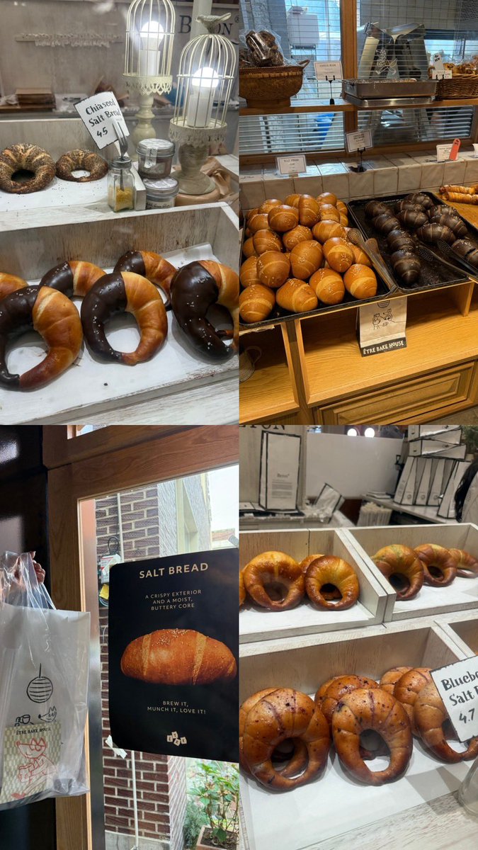 韓国で気になってた塩パン屋さん2つ行けた🥐🤍
どっちもむちゃくちゃ美味しかったから渡韓したら行ってほしい🥹🫶🏻
📍BETON（聖水と新世界江南店にある）
📍ETRE BAKE HOUSE（聖水）