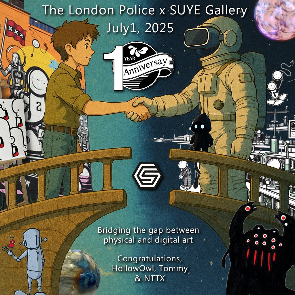 NTTX (NooTactix) 💙⭕✖️🇳🇱 (@nttx_main) on Twitter photo Congratulations <a href="/londonpoliceart/">The London Police</a> x <a href="/suye_co/">SUYE</a> on your 1ste anniversary. 1 year of bridging the gap between physical and digital art. Looking forward whats more to come 🎨
<a href="/chrisRWK/">ChrisRWK</a> <a href="/motomichistudio/">Motomichi Nakamura</a> <a href="/RanKunst/">Ran Kunst</a> <a href="/IsitCopernicus/">Project Copernicus - The Eternal Collections</a> <a href="/laser314/">Laser 3.14</a> <a href="/veve_official/">VeVe | Digital Collectibles</a> Congratulations <a href="/londonpoliceart/">The London Police</a> x <a href="/suye_co/">SUYE</a> on your 1ste anniversary. 1 year of bridging the gap between physical and digital art. Looking forward whats more to come 🎨
<a href="/chrisRWK/">ChrisRWK</a> <a href="/motomichistudio/">Motomichi Nakamura</a> <a href="/RanKunst/">Ran Kunst</a> <a href="/IsitCopernicus/">Project Copernicus - The Eternal Collections</a> <a href="/laser314/">Laser 3.14</a> <a href="/veve_official/">VeVe | Digital Collectibles</a>
