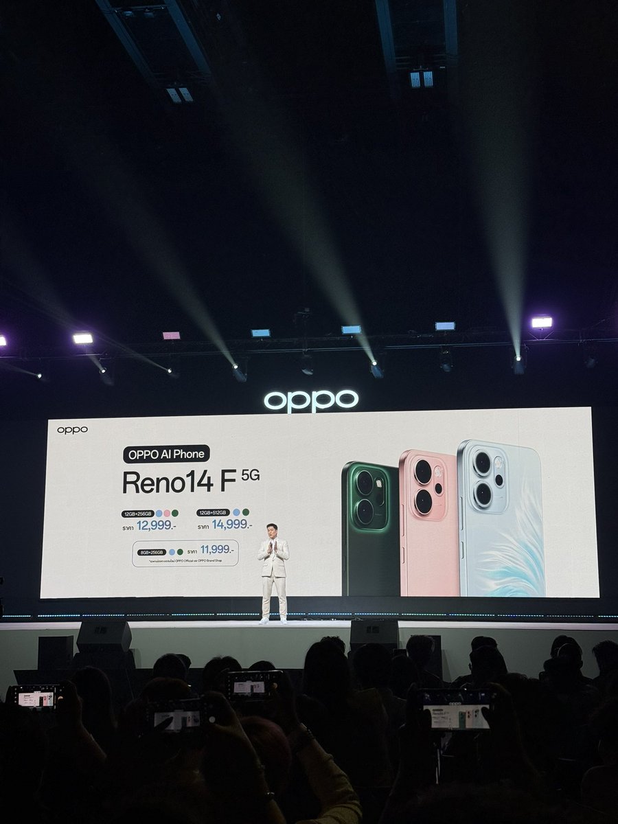 pansarut's tweet photo. เปิดตัวแล้วกับ
OPPO Reno 14 Series 5G
Reno 14 F 5G เริ่มต้น 11,999
Reno 14 5G 16,999
Reno 14 Pro 5G 24,999
และ IoT อีก 3 อย่าง

#Reno14SeriesTH #ไปชิลล์กัน #OPPOAIPhone https://t.co/XBWEnk94kL