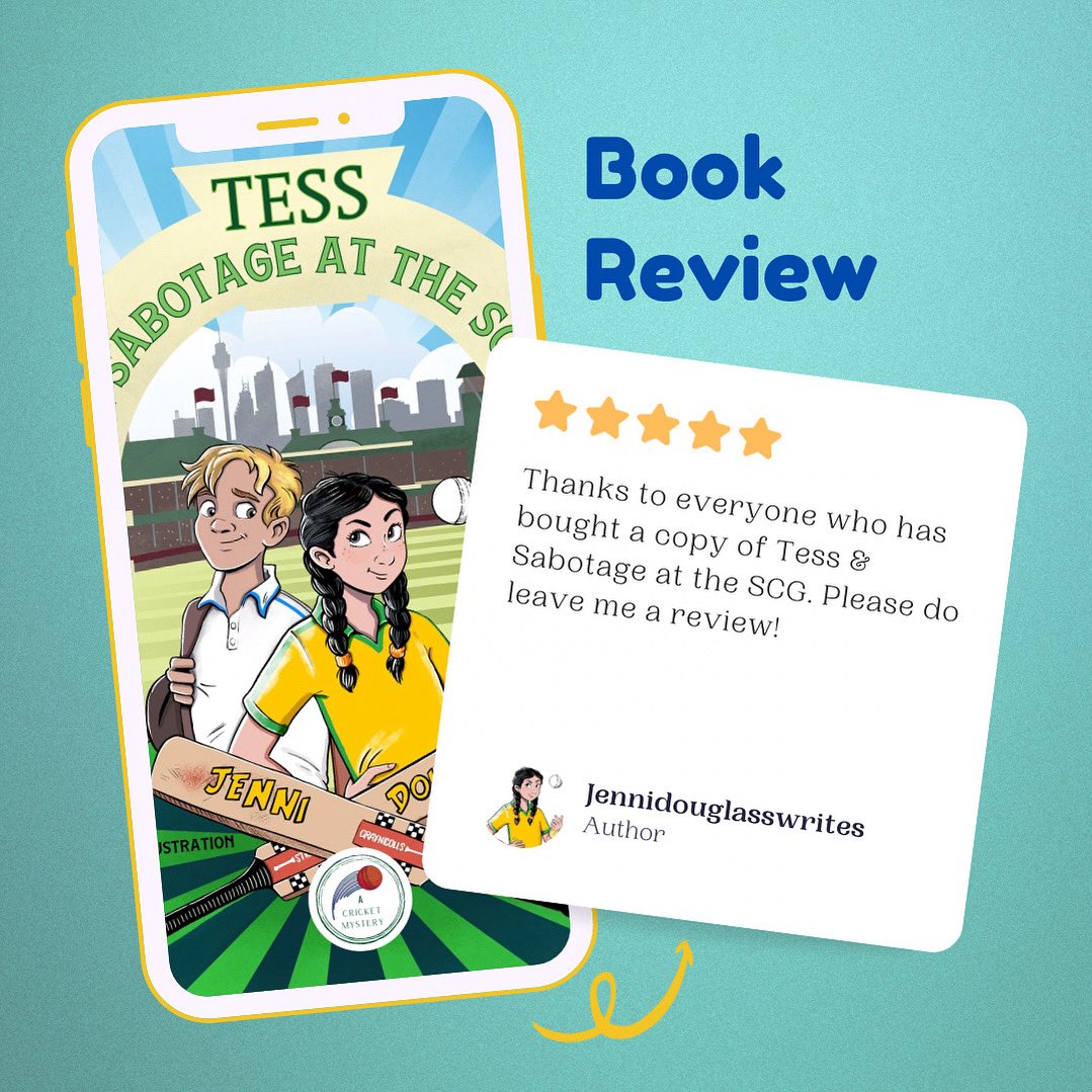 I can’t believe it’s been a month since Tess &amp; Sabotage at the SCG has been released! Thanks to everyone who has bought a copy.

Please spread the word and also leave me a (hopefully) five star review! 

⭐️⭐️⭐️⭐️⭐️

🏏📗🕵🏼‍♀️

<a href="/scg/">Sydney Cricket Ground</a> <a href="/graynics/">Gray-Nicolls</a> @IngramSpark