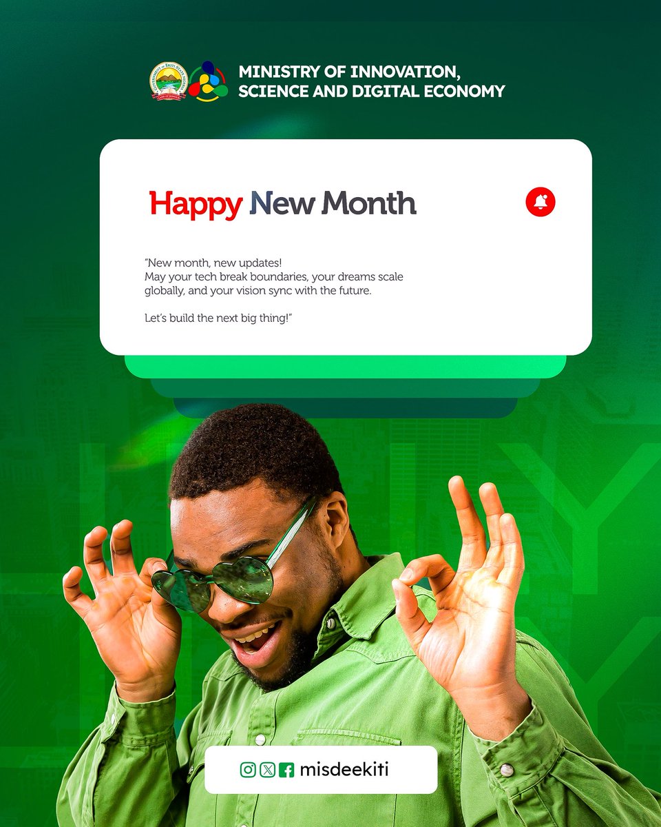 Welcome to July!

This month, we deepen our resolve to build a smarter, more inclusive digital economy for Ekiti.
 July is for bold execution.
Let’s power progress — together.

#DigitalEkiti #SmartGovernance #MISDEJuly