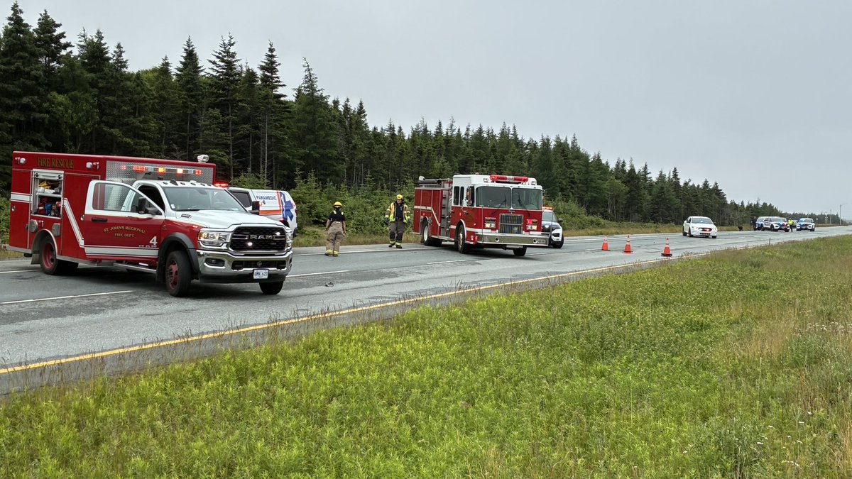 The eastbound lane of Pitts Memorial Drive between Heavy Tree Road and Kilbride is closed at the moment due to a very serious motor vehicle collision. Emergency services are on scene investigating. Expect the road to be closed for several hours. #NLTraffic