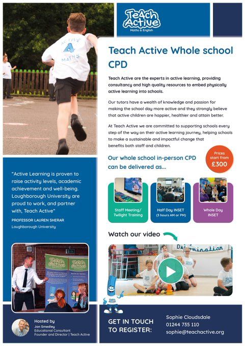 TeachActive's tweet image. Are you planning for September?

#ActiveLessons are designed to...

✅ Increase physical activity for all pupils
✅ Create cross-curricular links between PE and core subjects
✅ Deliver measurable impacts on both physical activity and academic attainment! 

Our whole school…