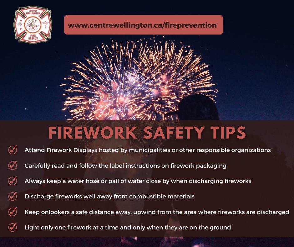 Happy Canada Day, Centre Wellington!

While fireworks are a fun, and common way to celebrate, please ensure you follow firework safety tips and the by-laws in your area!

centrewellington.ca/firerescue