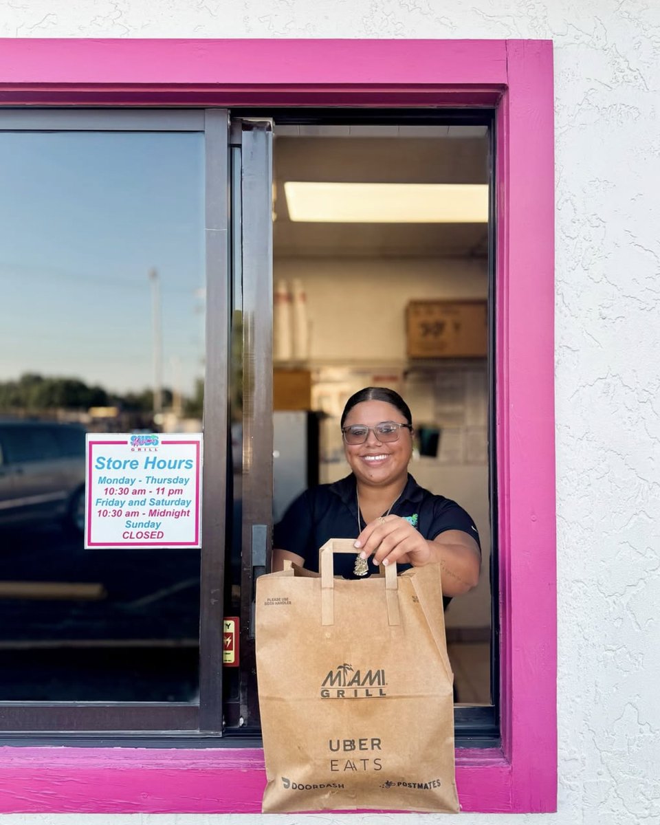 Serving smiles with every bag 😄 Whether you’re pulling up to the drive-thru or ordering for delivery, Miami Grill’s got your cravings covered. Fresh, fast, and always made with love. #MiamiGrillOnTheGo #DriveThruDoneRight
