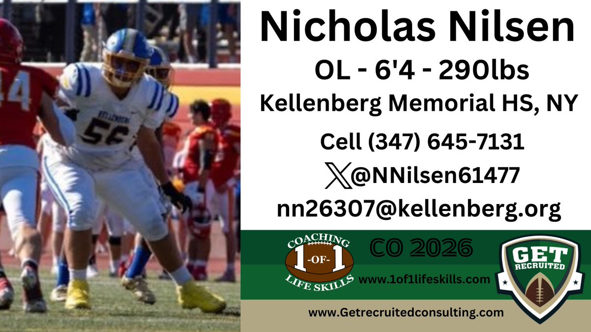 Get Recruited (@get__recruited) on Twitter photo Nicholas Nilsen - CO 2026 - OL - 6'4, 295lbs - Big, physical, strong, great work ethic. Kellenberg Memorial HS, NY. Player profile: app.productiverecruit.com/profile/nichol… <a href="/NNilsen61477/">Nicholas Nilsen</a> @1of1lifeskills <a href="/UNewHavenFB/">New Haven Football</a> <a href="/SCSUFB/">SCSU Football</a> <a href="/AICFootball/">AIC FB</a> <a href="/AssumptionFB/">Assumption University Football</a> <a href="/Ravens_FB/">Franklin Pierce Football</a> <a href="/SaintAnselmFB/">SaintAnselmFootball</a> <a href="/PaceUFootball/">PaceUFootball</a> Nicholas Nilsen - CO 2026 - OL - 6'4, 295lbs - Big, physical, strong, great work ethic. Kellenberg Memorial HS, NY. Player profile: app.productiverecruit.com/profile/nichol… <a href="/NNilsen61477/">Nicholas Nilsen</a> @1of1lifeskills <a href="/UNewHavenFB/">New Haven Football</a> <a href="/SCSUFB/">SCSU Football</a> <a href="/AICFootball/">AIC FB</a> <a href="/AssumptionFB/">Assumption University Football</a> <a href="/Ravens_FB/">Franklin Pierce Football</a> <a href="/SaintAnselmFB/">SaintAnselmFootball</a> <a href="/PaceUFootball/">PaceUFootball</a>