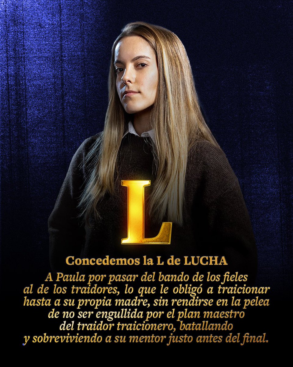 De parte de Con T de Traitors, para Paula: Con L de Lucha

🎧 tr.ee/tjFToHLEb5

#TraitorsEspaña #Traitorsfinal
