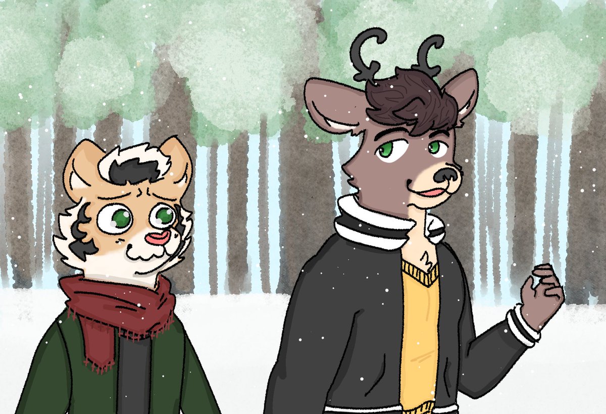 Arvo and Rune from <a href="/DawnChorusVN/">Dawn Chorus VN (dawnchorusvn.bsky.social)</a>  taking a walk

#furry