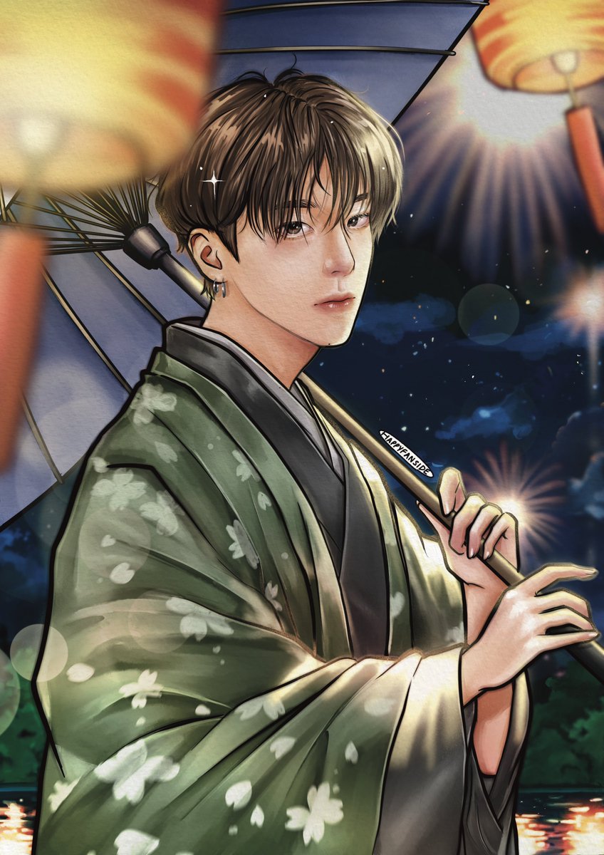 🎇 愛してるよ。 ҉ ҉ ┈＊🏮🎏

.
#TREASURE #ASAHI
#treasurefanart #happyhappyfanart