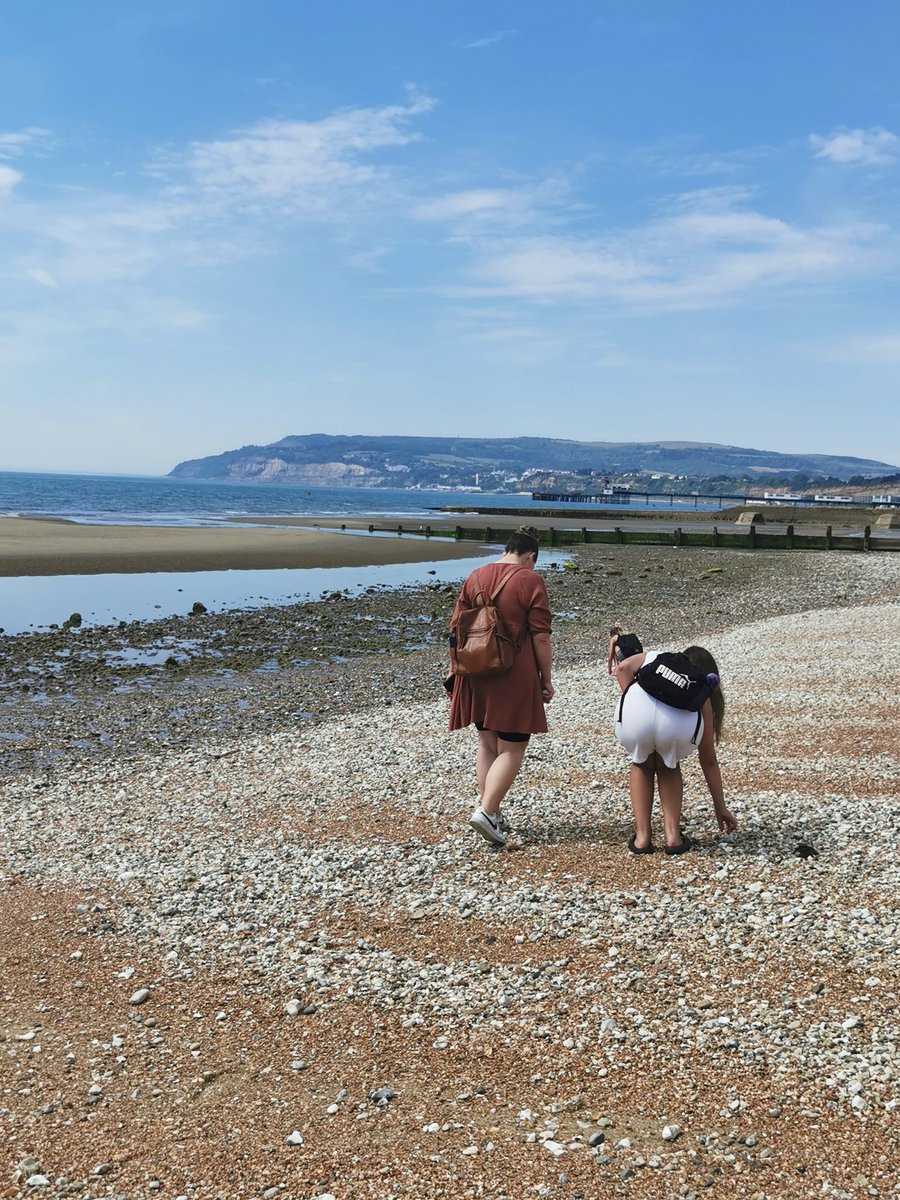 Thinking of you all in a sweaty classroom whilst we are fossil hunting on a breezy beach 😁 #IOW2025