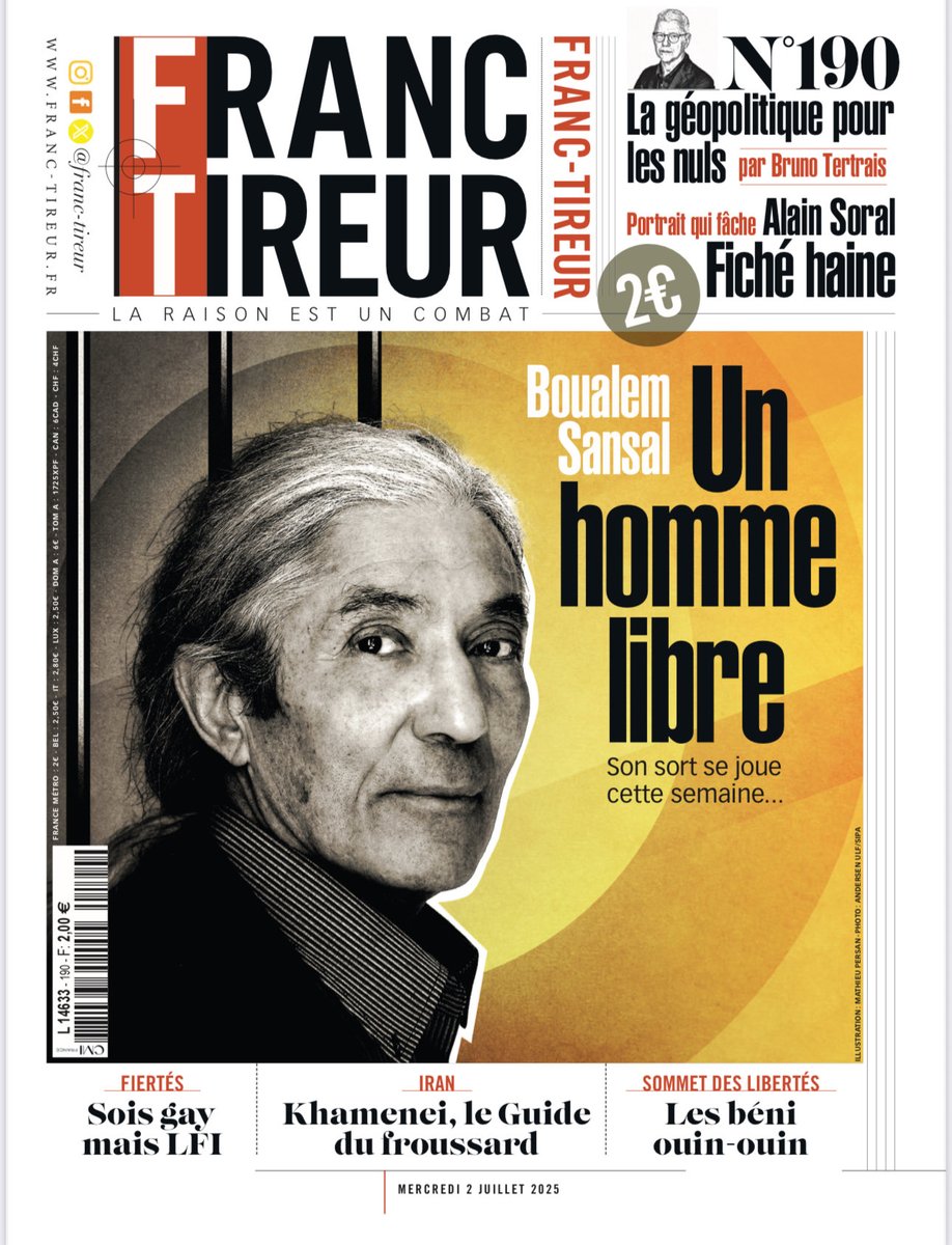 Raphaël Enthoven 🎗️ (@enthoven_r) on Twitter photo Dans <a href="/franctireurmag/">Franc-Tireur</a> du 2 juillet, un excellent dossier de <a href="/BrunoTertrais/">Bruno Tertrais</a> qui démonte les idées reçues en géopolitique, un parfait portrait de Soral en haineux fatigué et une double célébration de #BoualemSansal ! À demain ! 🔥🙏 Dans <a href="/franctireurmag/">Franc-Tireur</a> du 2 juillet, un excellent dossier de <a href="/BrunoTertrais/">Bruno Tertrais</a> qui démonte les idées reçues en géopolitique, un parfait portrait de Soral en haineux fatigué et une double célébration de #BoualemSansal ! À demain ! 🔥🙏