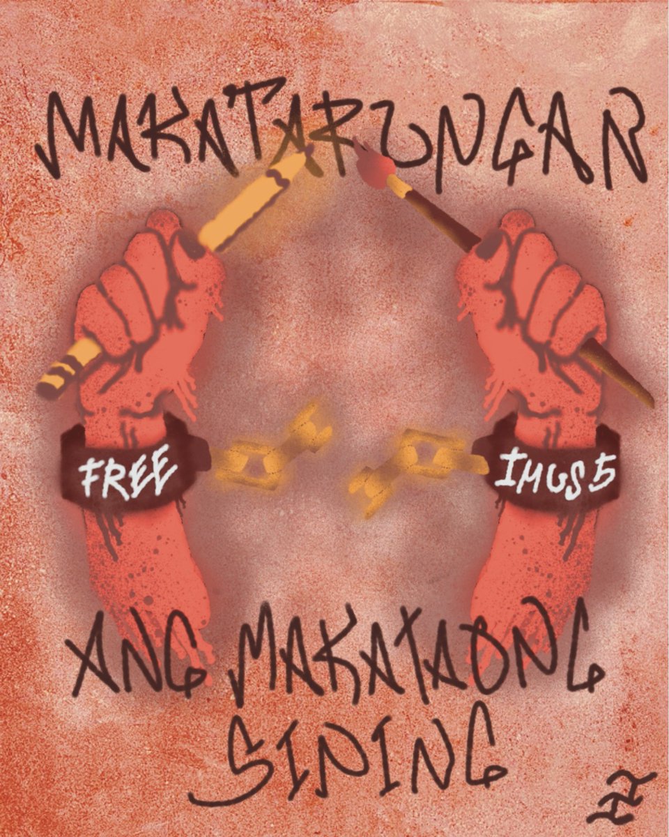 ART IS NO CRIME!
MAKATARUNGAN ANG MAKATAONG SINING!
PALAYAIN ANG IMUS 5!
#FreeImus5
#FreeOurArtists