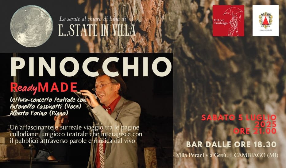 Continuano le avventure a #teatro del nostro «Pinocchio REady MADE» di e con Antonello Cassinotti (<a href="/delleali_teatro/">delleali teatro</a>)
Io alle note a margine🎹

Lello Cassinotti - voce🎙️
Alberto Forino - piano 🎹 
Sabato 5/07/2025 - Cambiago (MI).

#teatro #libri #piano
Tutte le informazioni qui👇