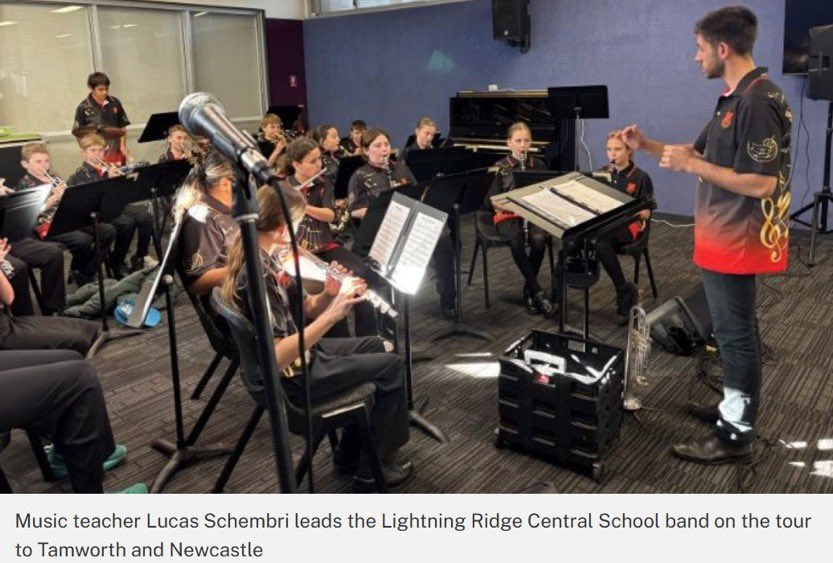 The Lightning Ridge Central School band have gone on tour in Tamworth &amp; Newcastle to the delight of their audience – they were even featured on ABC Newcastle radio! Thank you Lucas Schembri for facilitating a comprehensive music program from K-Year 12. education.nsw.gov.au/news/latest-ne…