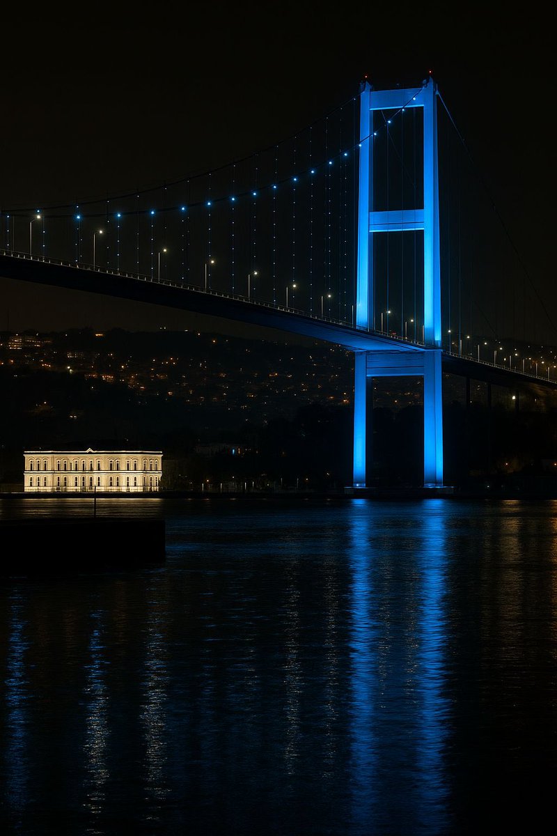 hornpulsemedia's tweet photo. Celebrations of Somalia National Day in Türkiye

Bosphorus Bridge, Istanbul lit up in blue and white, symbolizing solidarity with Somalia. 🇸🇴 https://t.co/qH9wpsQCRa