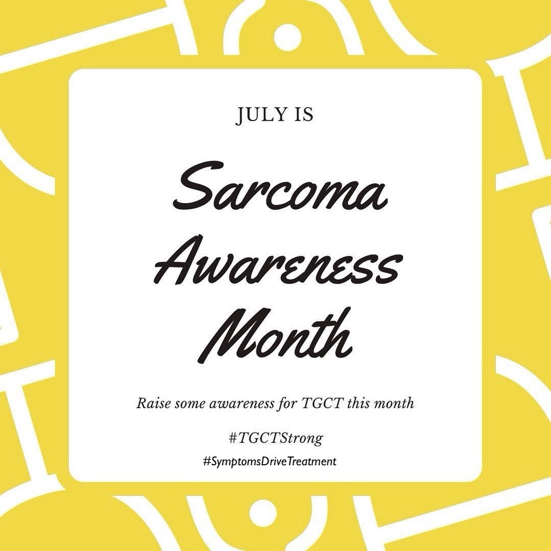 TGCTSupportorg's tweet image. July is Sarcoma Awareness Month — and we’re claiming space for #TGCT!
TGCT is a connective tissue tumor that, like so many living with it, doesn’t quite fit neatly into a box. Join us in spreading awareness one story at a time!
#TGCTStrong #sarcomaawareness