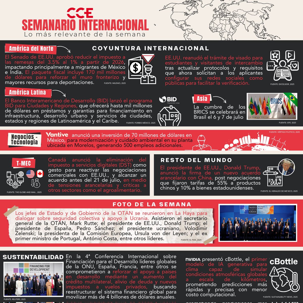 ¿Qué está pasando en el mundo?
Consulta el nuevo Semanario Internacional del #CCE y accede a la información clave en
comercio, economía y geopolítica global.
Da clic aquí: saladeprensa.cce.org.mx/semanario-de-i…