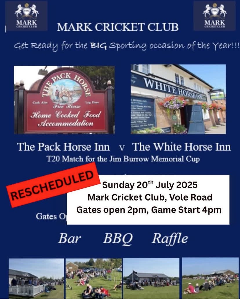RESCHEDULED - just 3 weeks to go until the Pack V White cup game, come along it's going to be a great day 🍻🍺