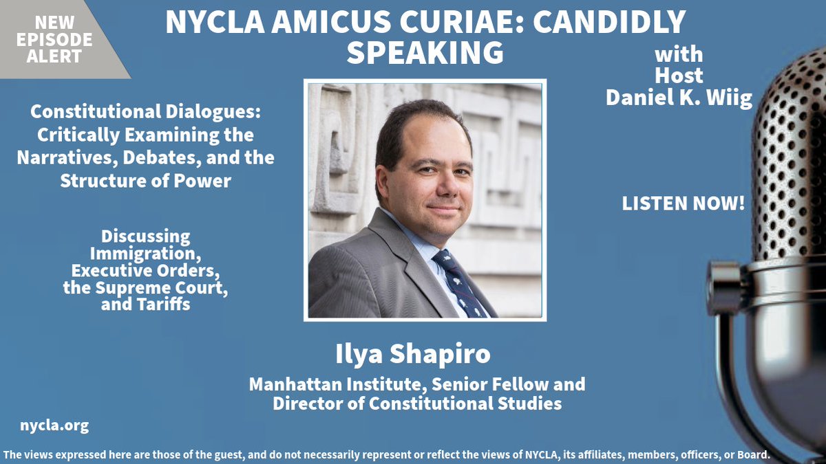 DanWiig's tweet image. New Episode Alert: @ishapiro of the @ManhattanInst stopped by @AmicusNYCLA to discuss #EOS, #executivebranch, the #Constitution, #ImmigrationPolicy, #tariffwar and more. Season 5 continues here: nycla.org/resource/podca…  @nycla