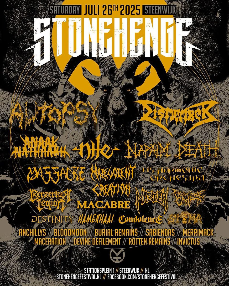 Next up…. Holland and. Stonehenge Festival, This will be sick!! 🤘🏻
It will be a wild one ! 

#dismember #deathmetal