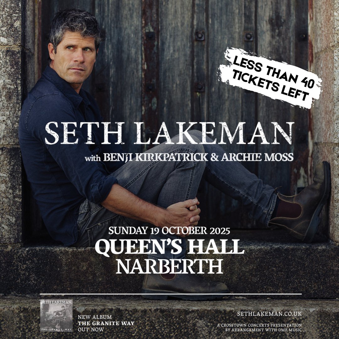 Less than 40 seats left - Seth Lakeman LIVE at The Queens Hall Narberth

Sun 19 Oct 2025 | Seated Event
Presented by: <a href="/Crosstown_Live/">Crosstown Concerts</a>
Tickets: thequeenshall.org.uk/events/seth-la…

All ages show - U18's to be accompanied by an adult