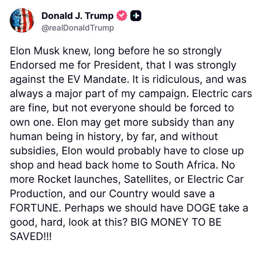 It was obvious for years that Elon’s biggest client was the United States government. 

Ever since DOGE’s creation we had joked if DOGE would ever look into his companies re: subjective spending. 

The time has arrived. 👇
