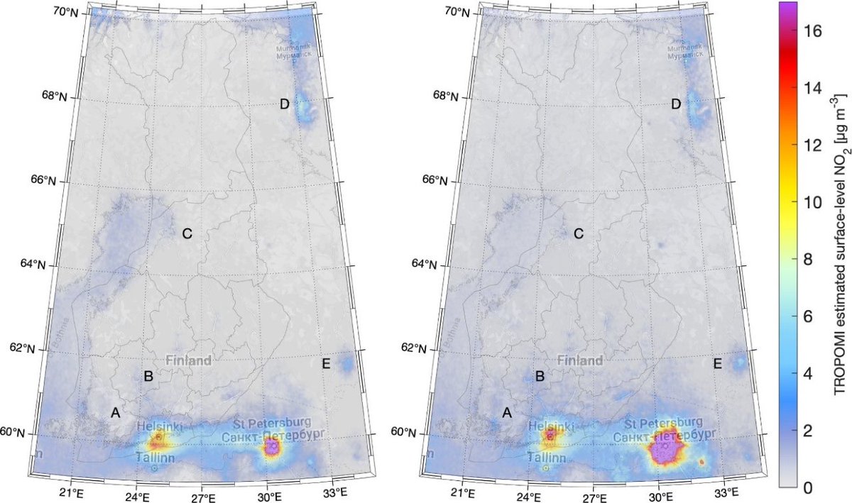 sentinelonline_'s tweet image. Discover how data from Copernicus #Sentinel5P enabled researchers to estimate surface-level NO₂ concentrations across Finland—even between monitoring stations.
🔗Read more: sentinels.copernicus.eu/web/success-st…
#Sentinel5P #CopernicusEU #AirQuality #RemoteSensing #EarthObservation