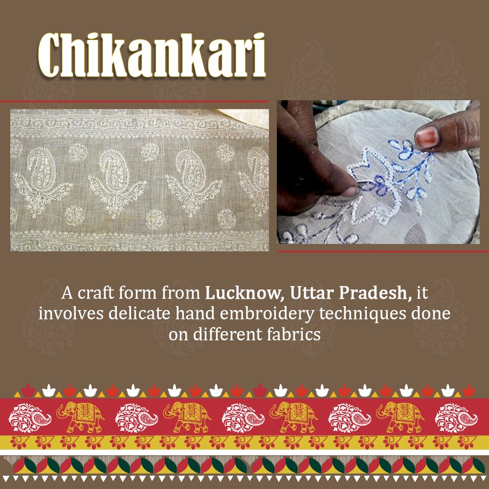 Embroidered Legacy of Lucknow

Chikankari is a hand embroidery tradition from Lucknow. Its fine, delicate stitches have adorned textiles for centuries and remain a symbol of quiet elegance.

#India #IncredibleIndia #IndianEmbassy #IndianEmbassyAbuDhabi #IndiainUAE #IndianCrafts