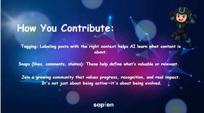 MJDia0818's tweet photo. Wanna earn points without stress? 💸
Just tag smart, train AI, and watch your score rise.
Every click counts — and every point gets you closer to the top. 🔥
#SapienAI #EarnByTagging #LeaderboardGoals https://t.co/1nIqnapG6L