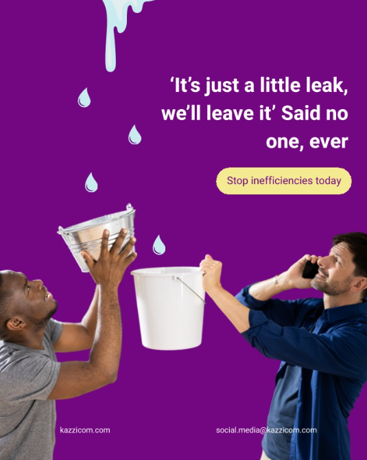 Kazzicom's tweet photo. There's a leak, do you leave it or stop it before it inevitably becomes a bigger issue?

Small inefficiencies lead to hours of wasted time and overall, much bigger issues.

We offer a free Health Check of your HR System to look for leaks and let you know what we find.

#HRExperts https://t.co/VfUolf6W9g