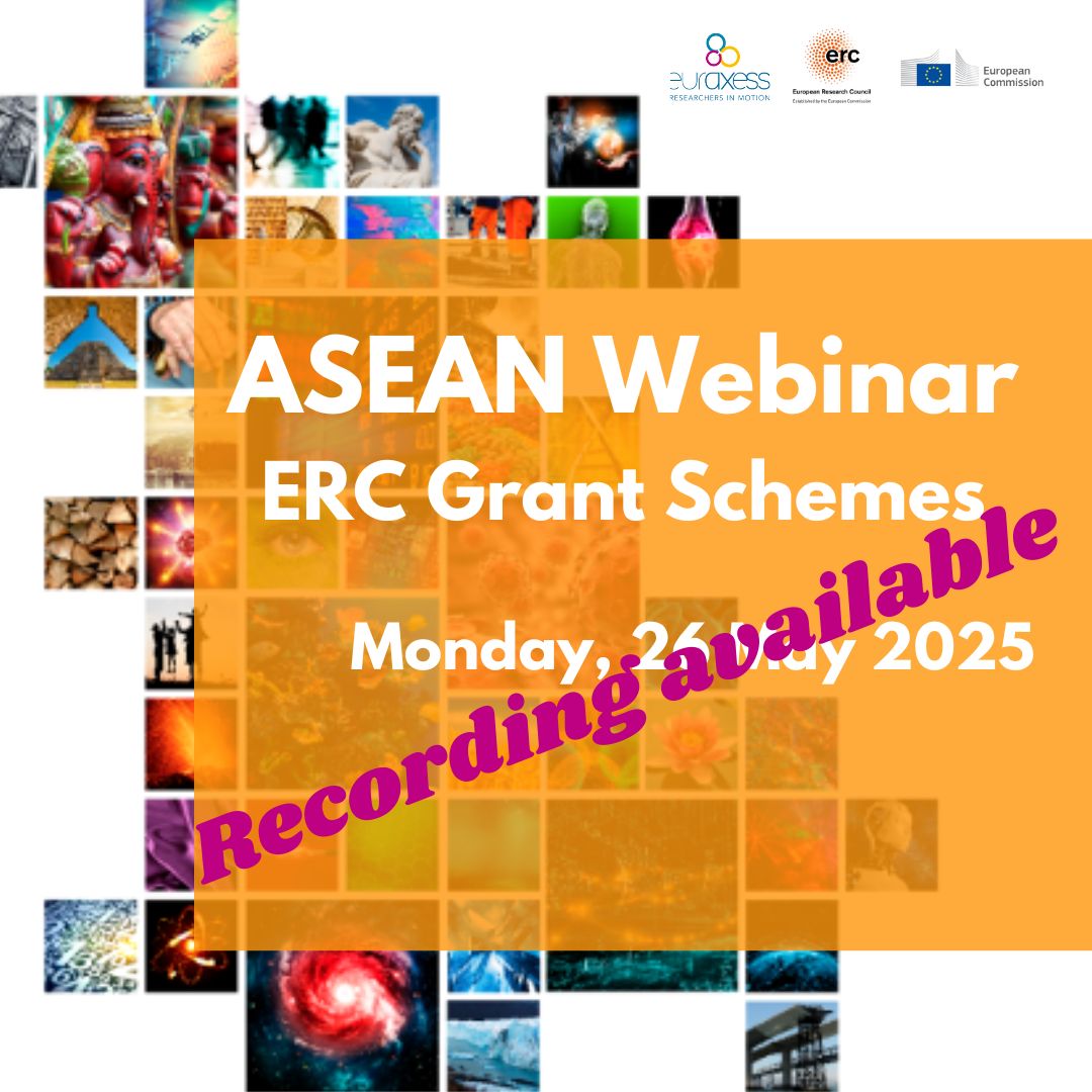 @EuraxessASEAN (@euraxessasean) on Twitter photo ๐ Thinking of applying for a prestigious <a href="/ERC_Research/">European Research Council (ERC)</a> grant? We recently hosted an ERC webinar โ from Starting to Synergy Grants.
๐ Expert insights from ERC's Benjamin Pelletier & grantee Prof Minh T.N. Nguyen.
๐ฅ Watch here: tinyurl.com/4trmkrr6 ๐ Thinking of applying for a prestigious <a href="/ERC_Research/">European Research Council (ERC)</a> grant? We recently hosted an ERC webinar โ from Starting to Synergy Grants.
๐ Expert insights from ERC's Benjamin Pelletier & grantee Prof Minh T.N. Nguyen.
๐ฅ Watch here: tinyurl.com/4trmkrr6