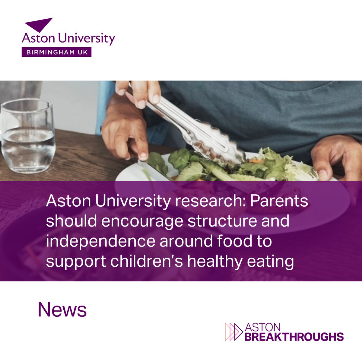 Aston University PR (@astonpress) on Twitter photo 🥗|<a href="/AstonUniversity/">Aston University</a> research suggests how parents can support children’s healthy eating
👨👩👧👧<a href="/katieedders/">Dr Katie Edwards</a> studied how parents feed children with ‘avid’ eating traits
🍽️Parents could involve children in food decisions and families should eat together
👉tinyurl.com/27yc58mb 🥗|<a href="/AstonUniversity/">Aston University</a> research suggests how parents can support children’s healthy eating
👨👩👧👧<a href="/katieedders/">Dr Katie Edwards</a> studied how parents feed children with ‘avid’ eating traits
🍽️Parents could involve children in food decisions and families should eat together
👉tinyurl.com/27yc58mb