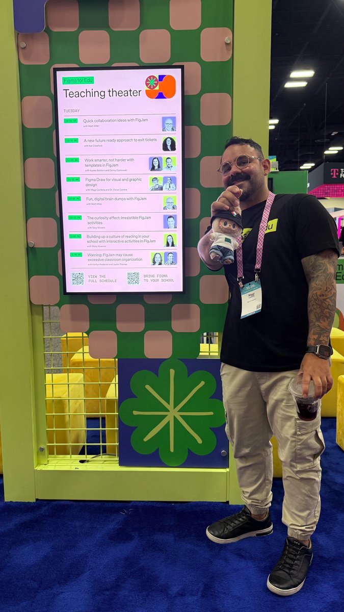 Miggi and his labubu will be seated for the teaching theater today! Who else is coming? #ISTELive25 #FigmaEdu