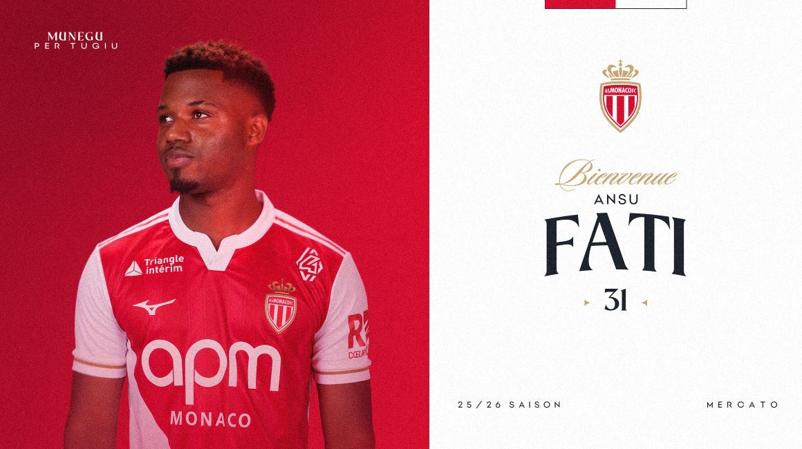❗️ ÚLTIMA HORA

🤝 El Barça i el Mònaco fan oficial la cessió d'Ansu Fati al club monegasc

✍️El jugador ha renovat prèviament per un any més amb el Barça, fins al 2028

💶 Amb aquest moviment, el club es fa càrrec del 50% de la fitxa i allibera uns 8 milions de fair play