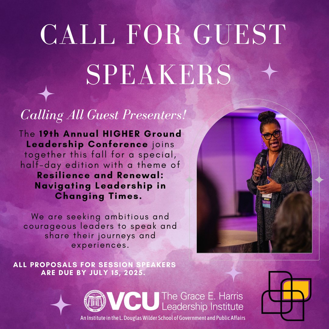 🎤 CALL FOR PROPOSALS — Be a Guest Speaker!

The 19th Annual HIGHER Ground Leadership Conference is now accepting speaker proposals for our Fall 2025 special edition, taking place November 7th in Richmond, VA. 

📨 Submit yours today: docs.google.com/forms/u/2/d/e/…